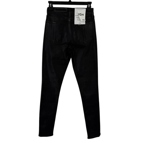 Rag & Bone jeans black coated Nina  high rise skinny size 24 - Picture 3 of 6